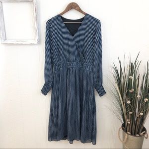 Who What Wear Blue Print Mid Dress